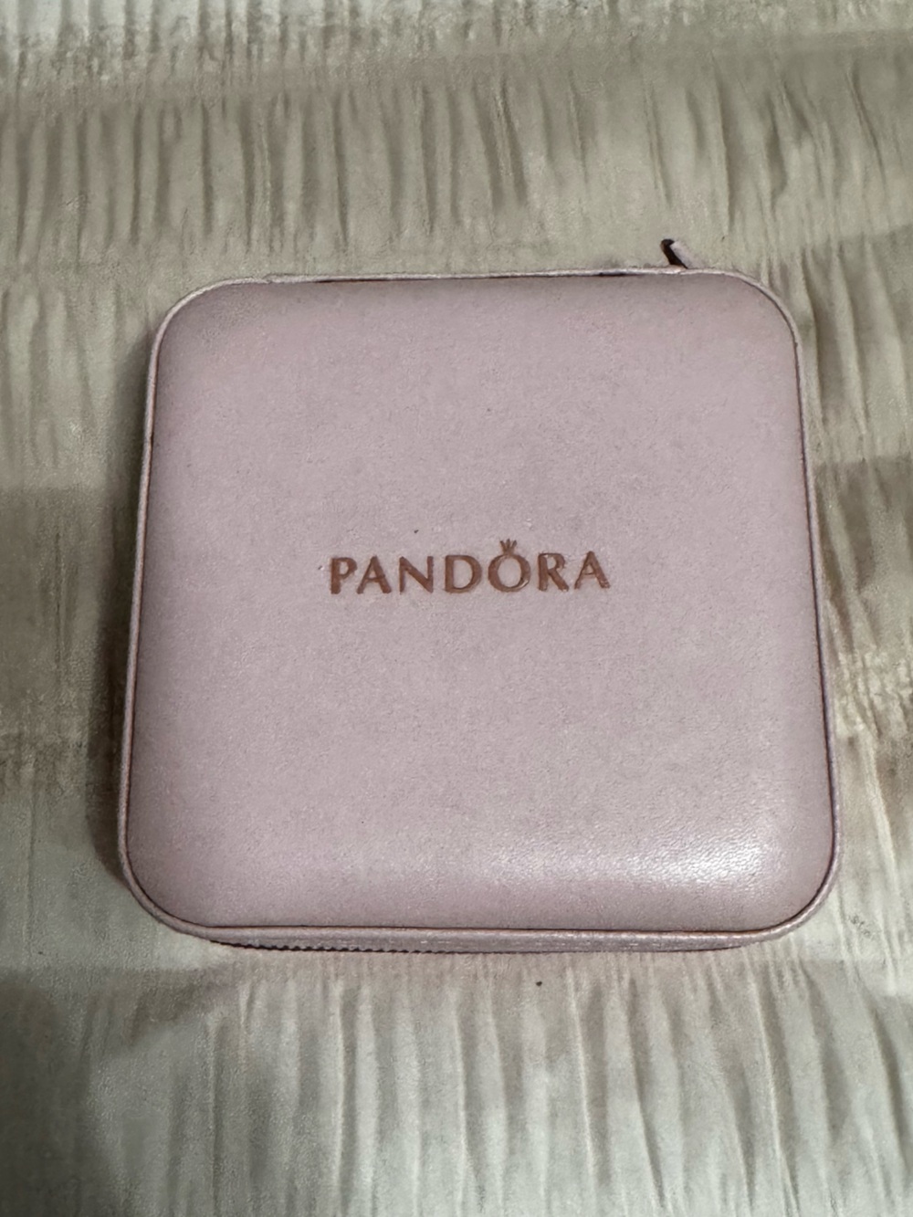 Pandora Blush Pink Travel Jewelry Case with Rose Gold Logo